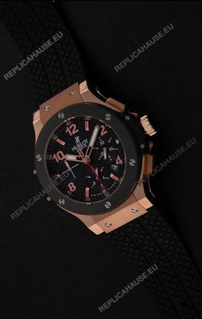 Hublot Big Bang Limited Edition Swiss Red Gold Watch with Ceramic Bezel