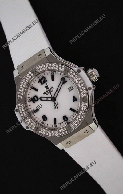 Hublot Big Bang King Swiss Quartz Watch in Faux Diamonds Plated