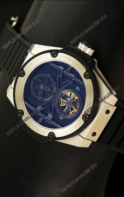 Hublot Big Bang King Power Tourbilon Japanese Replica Watch in Stainless Steel