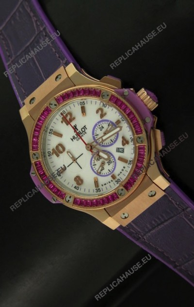 Hublot Big Bang All Black Edition Japanese Quartz Watch in Pink Gold