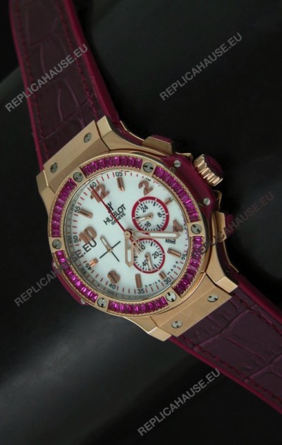 Hublot Big Bang All Black Edition Japanese Quartz Watch in Red Color