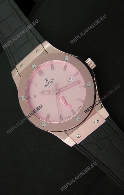 Hublot Classic Fusion FIFA Edition Swiss Watch in Pink Gold Case