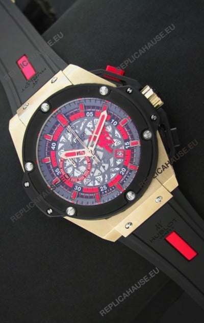 Hublot Big Bang King Power Manchester UnitedÂ Japanese Replica Rose Gold Watch
