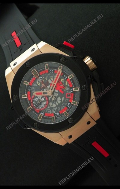 Hublot King Power Limited Edition Swiss Replica Rose Gold Watch 