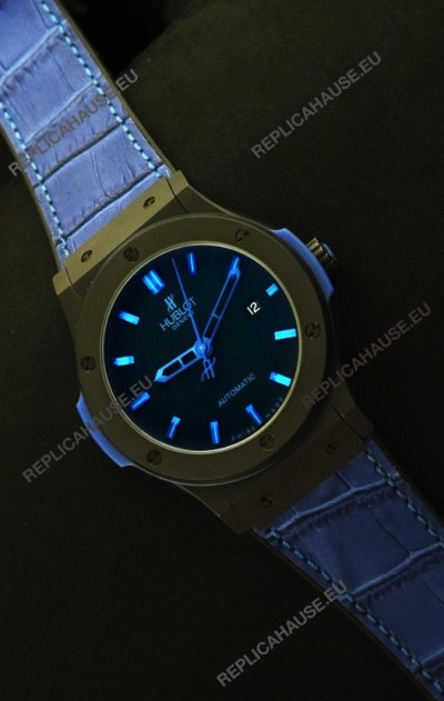 Hublot Big Bang Classic Fusion Ceramic Case Watch in Blue Strap