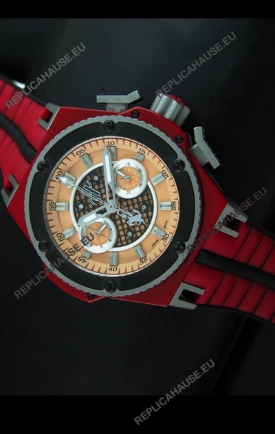 Hublot King Power Ferrari Edition Swiss Replica Watch - Red Strap