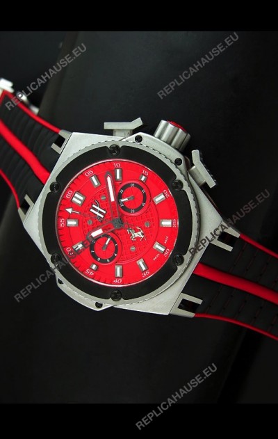 Hublot King Power Ferrari Edition Swiss Replica Watch - Black Strap