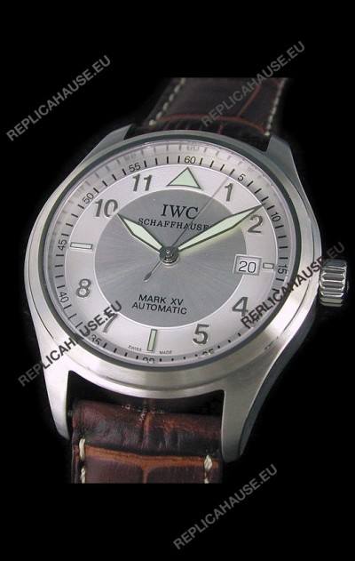 IWC Pilot MARK-XV Swiss Replica Watch in Silver Dial