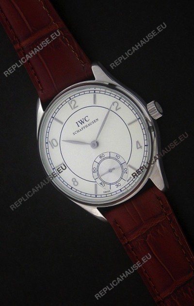 IWC Portuguese FA Jones Japanese Replica Watch in White Dial