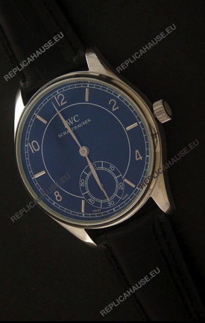 IWC Portuguese FA Jones Japanese Replica Watch in Black Dial