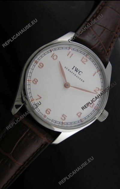 IWC Schaffhausen Japanese Replica Watch in White Dial