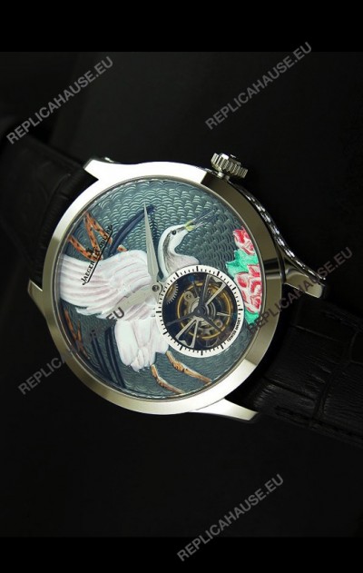 Jaeger LeCoultre Porcelain Crane Flying Tourbillon Watch - MIRROR REPLICA