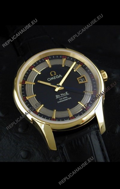 Omega De Ville Hour Vision Swiss Watch in Yellow Gold