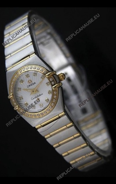 Omega Constellation Chronometer Lady Swiss Watch Two Tone - Real 18K Gold 
