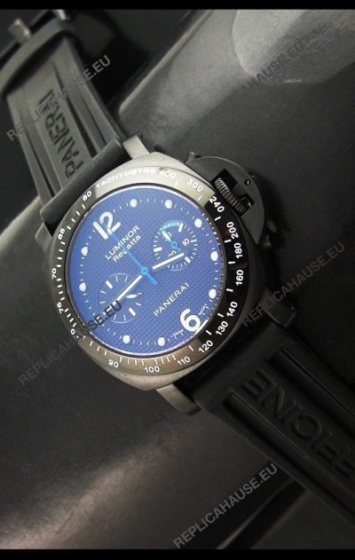 Panerai Luminor Regatta Swiss Watch in PVD Casing Rubber Strap