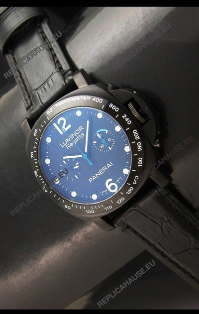 Panerai Luminor Regatta Swiss Watch in PVD Casing Leather Strap