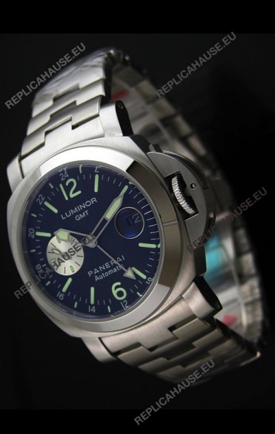 Panerai Luminor GMT Swiss Automatic Watch in Stainless Steel