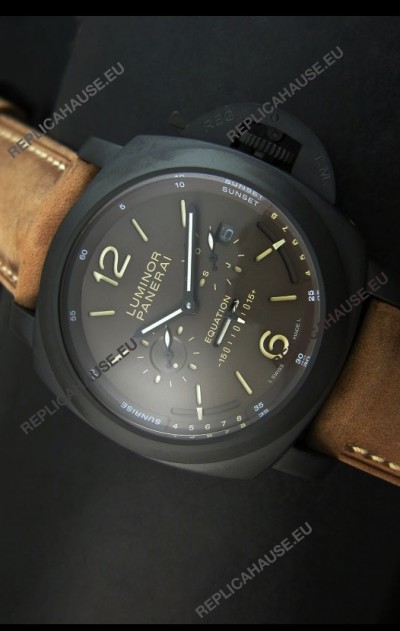 Panerai PAM365 Lâ€™Astronomo Luminor 1950 GMT Equation of Time Watch Brown Dial PVD