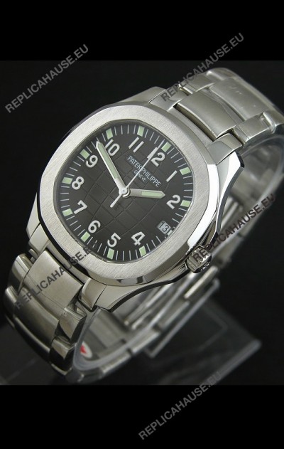Patek Phillipe Nautilis Swiss Replica Watch in Black Dial