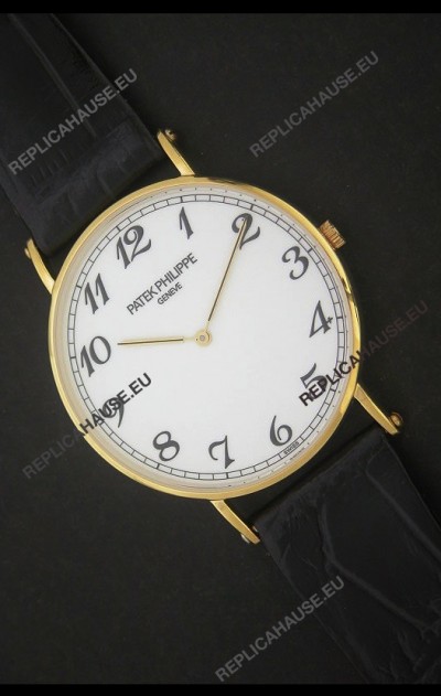 Patek Philippe Calatrava Japanese Quaartz Watch in Yellow Gold