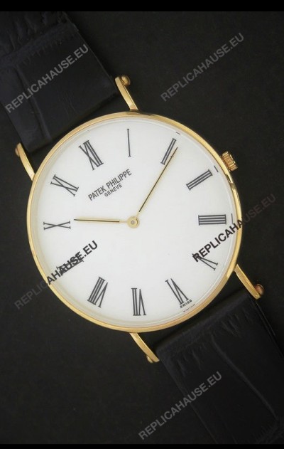 Patek Philippe Calatrava Japanese Quaartz Watch in White Dial