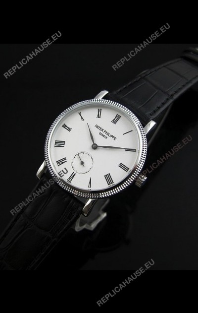 Patek Philippe Calatrava Japanese Mens Watch in White Dial