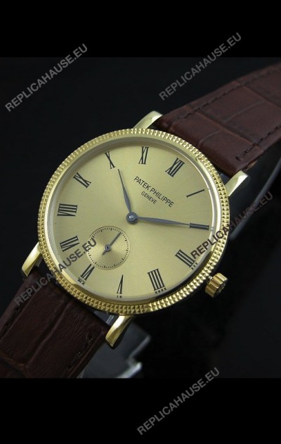 Patek Philippe Calatrava Japanese Mens Watch in Yellow Gold 