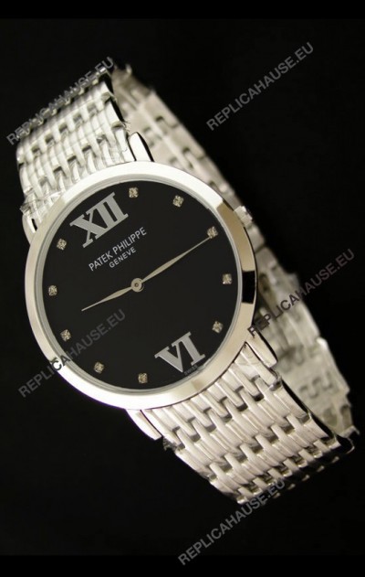 Patek Philippe Geneve Men Japanese Watch in Black Dial