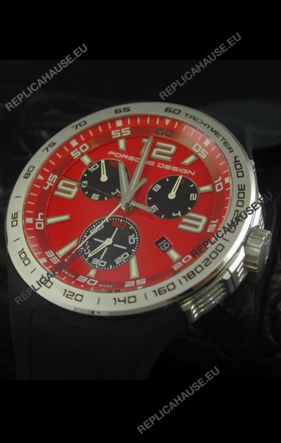 Porsche Design Flat Six P'6320 Japanese Watch in Red Dial