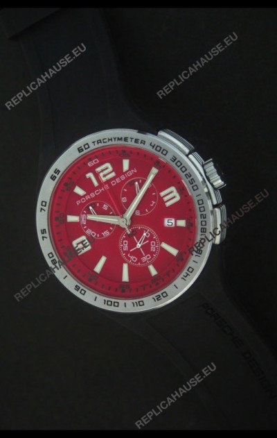 Porsche Design Flat Six P'6320 Japanese Watch in Red Dial