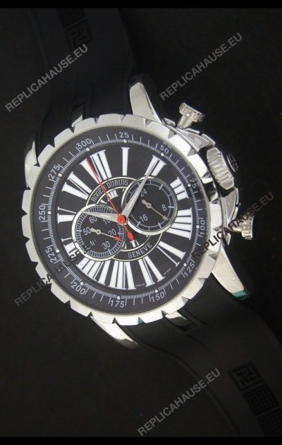 Roger Dubius Excalibur Chronoexcel Japanese Watch in Black Dial