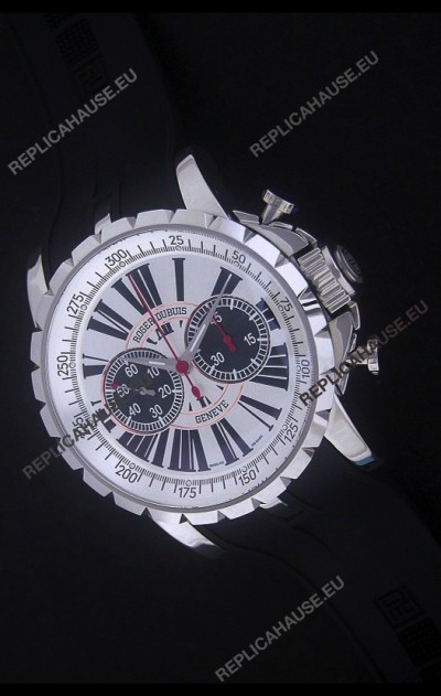 Roger Dubius Excalibur Chronoexcel Swiss Watch in White Dial