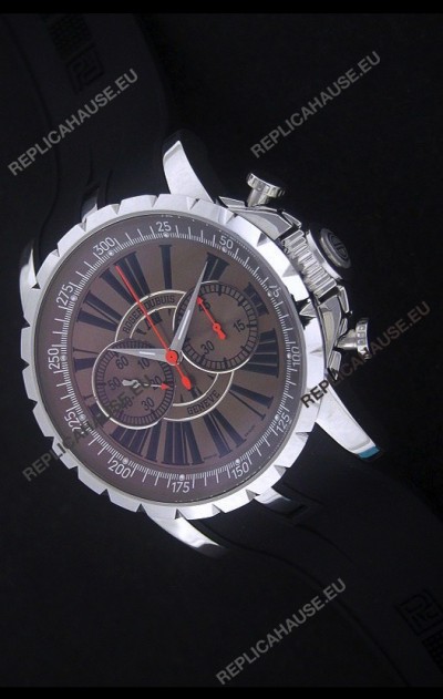 Roger Dubius Excalibur Chronoexcel Swiss Watch in Brown Dial