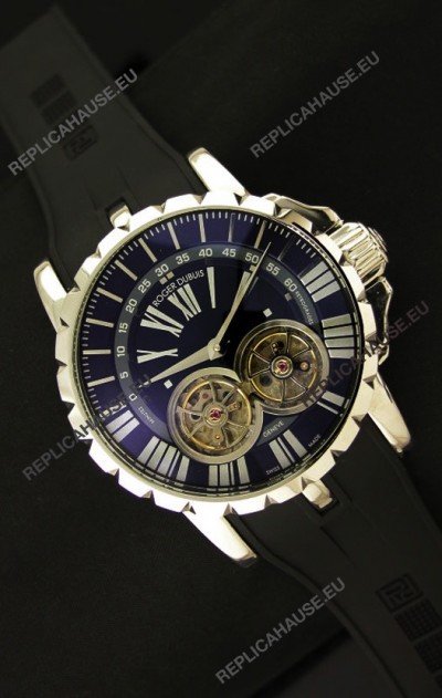Roger Dubuis Chronoexcel Japanese Replica Automatic Watch in Blue Dial