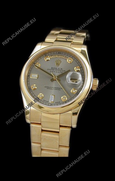 Rolex Day Date Japanese Full Gold Diamond Replica Watch