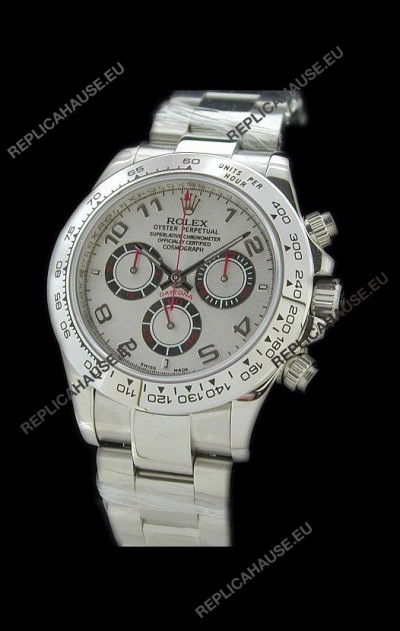 Rolex Daytona Cosmograph Swiss Replica Steel Watch in Silver Dial