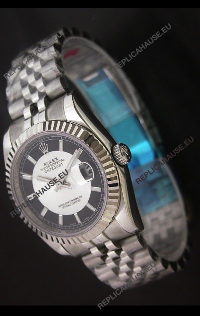 RolexÂ Datejust Oyster Perpetual Superlative ChronoMeter Replica Watch in Black & White Dial