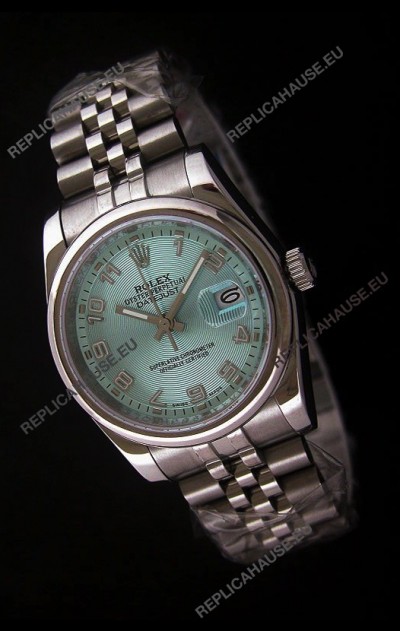 Rolex Datejust Mens Swiss Replica Watch in Light Blue Dial