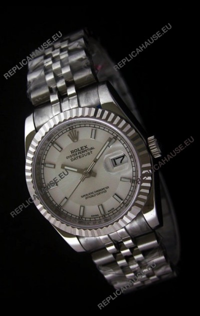 Rolex Datejust Mens Swiss Replica Watch in White Dial