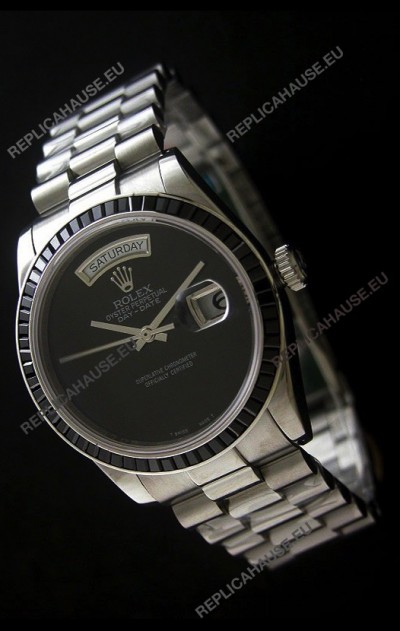 Rolex Day Date 2008 Japanese Replica Watch in Full Black Dial