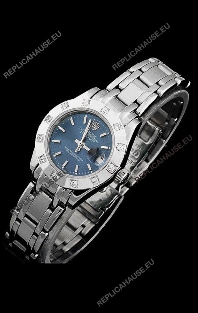 Rolex Datejust Ladies Japanese Replica Ladies Watch in Light Blue Dial