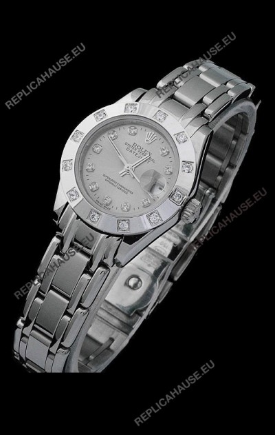 Rolex Datejust Ladies Japanese Replica Ladies Watch in Grey Dial