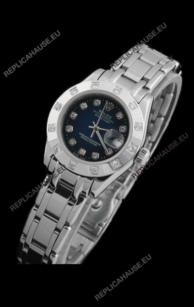 Rolex Datejust Ladies Japanese Replica Ladies Watch in Dark Blue Dial
