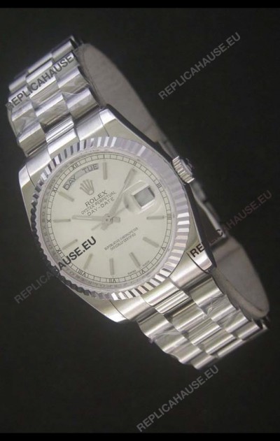 Rolex Day Date Just JapaneseÂ Replica Silver White Watch 
