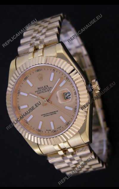 Rolex Datejust Japanese Replica Rose Gold Watch 