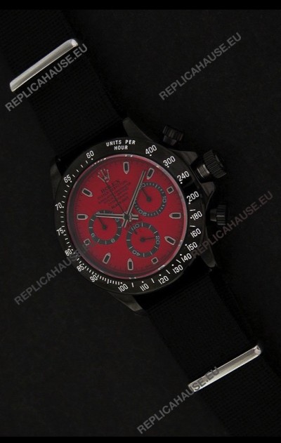 Rolex Daytona Oyster Perpetual Swiss Replica PVD Watch in Red Dial