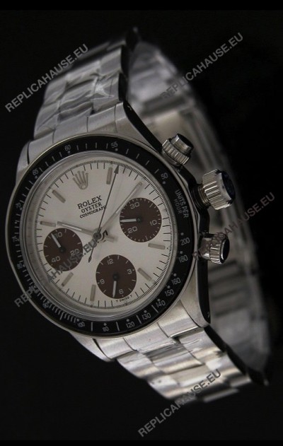 Rolex Daytona Oyster Perpetual Swiss Replica Steel Watch in Brown Sub dial