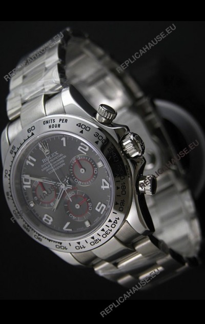 Rolex Daytona Cosmograph Swiss Replica Steel Watch in Grey Dial