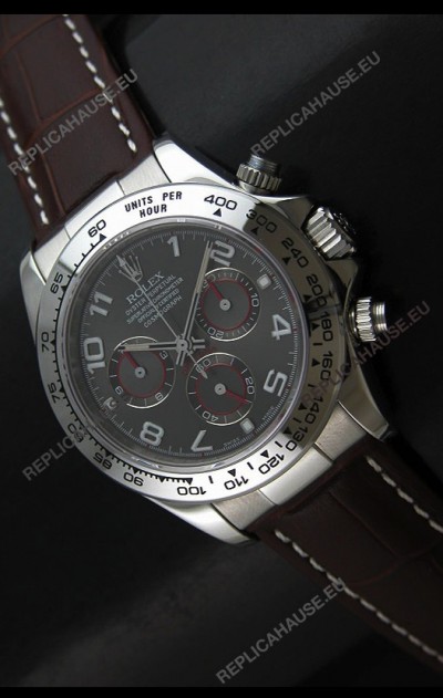 Rolex Daytona Cosmograph Swiss Replica Stainless Steel Watch in Grey Dial