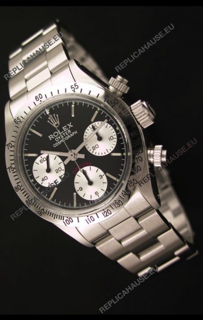 Rolex Daytona Cosmograph Swiss Vintage Watch in Black Dial